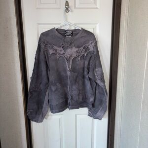 Ritten Handmade custom Gray Bat Design Bomber Jacket
